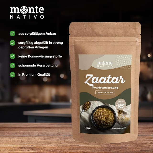 Detalle de Zaatar Monte Nativo (250 g) – schonend getrocknete Za’atar-Gewürzmischung für Kochen, Würzen & Aufstriche