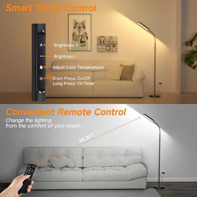 Detalle de OUTON LED Floor Lamp 15W 1500LM