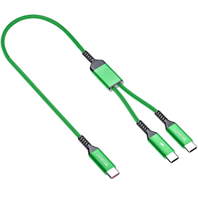 Thumbnail 6 de USB-C Kabel 1,2 m Rosa – Multi 2-in-1 (bis 100 W) USB-C zu Dual-USB-C, geflochten