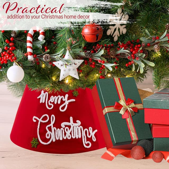 Thumbnail 1 de DECO EXPRESS Falda de Árbol Navidad 🎄 - Diseño Merry Roja