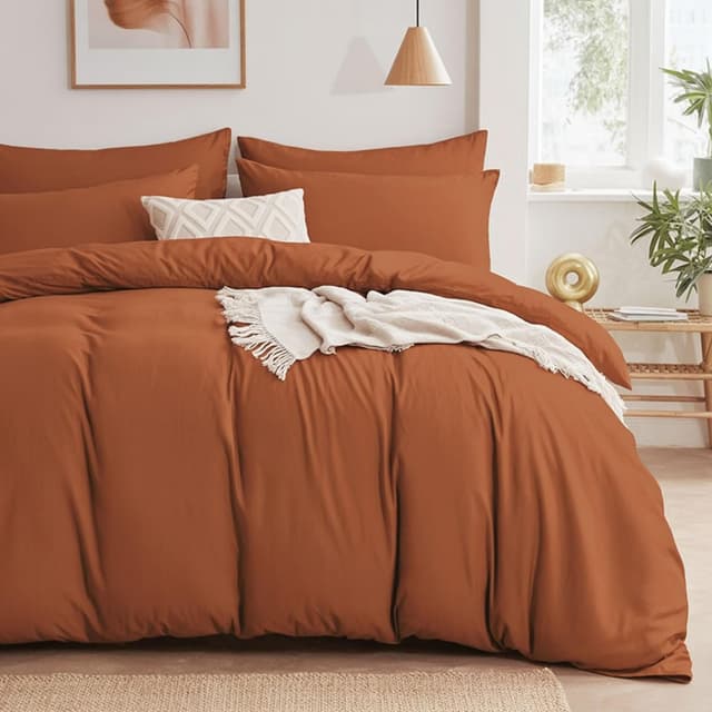 Thumbnail 1 de Aisbo Double Duvet Set with Sheet Burnt Orange