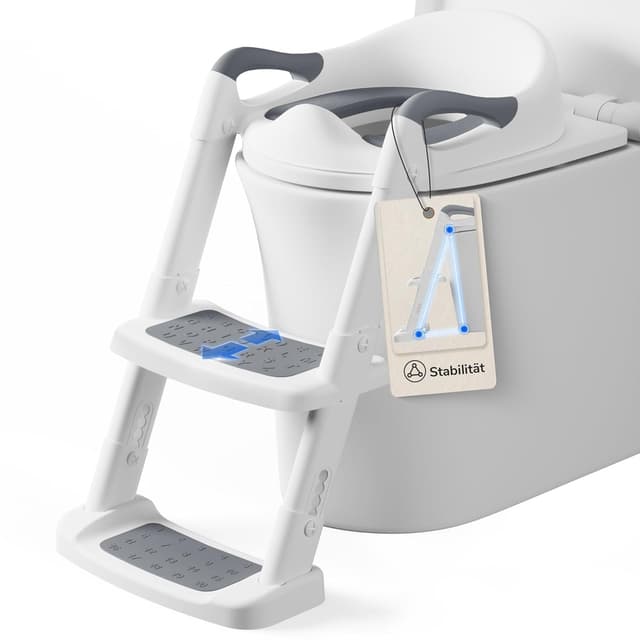 Imagen de DEANIC Toilettensitz Kinder mit Treppe 38–47 cm grau en OfertitasTOP