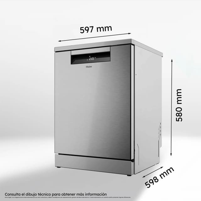 Detalle 2 de Haier XF 4A4M4BX Lavavajillas 14 servicios