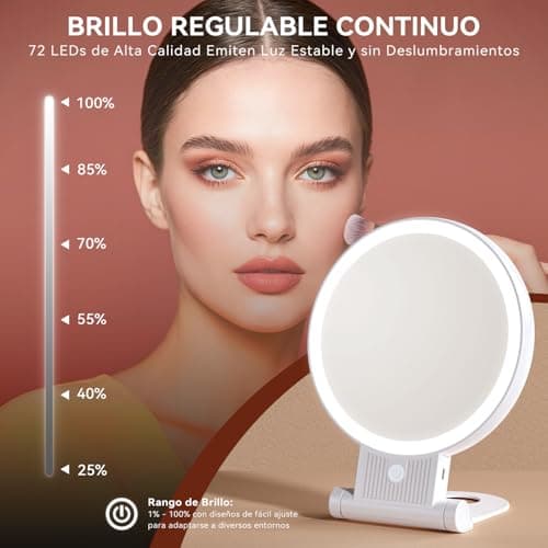 Detalle 2 de Auxmir Espejo Maquillaje con Luz Doble Cara 💄