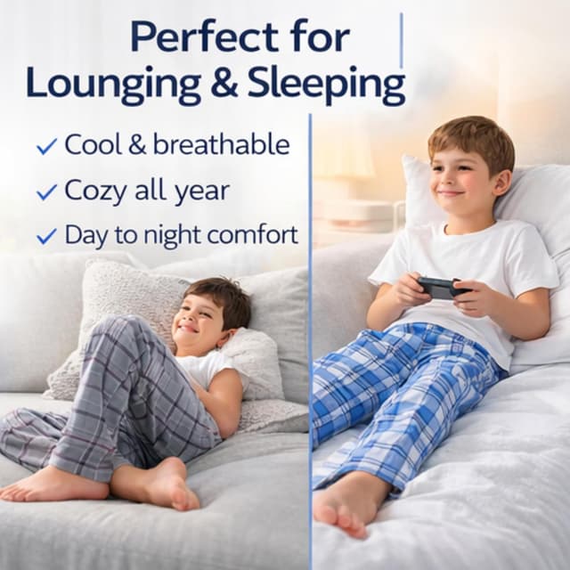 Detalle 2 de US Angels 3-Pack Boys Pajama Pants (Soft Micro Fleece or Jersey Knit) – Kids PJ Bottoms, Size 7-20