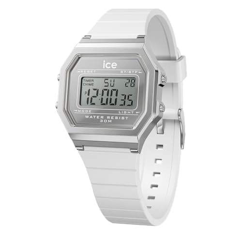 Detalle de ICE-WATCH Ice Digit Retro Metal Silver Mirror White Reloj blanco 022734