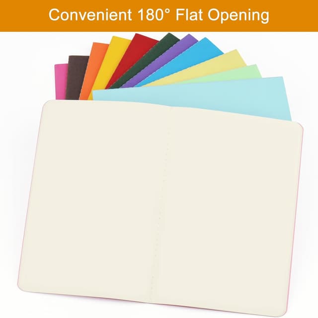 Detalle de ZCZN A5 Blank Notebooks (12-Pack) – 60 Plain Pages Per Notebook in Mixed Colours