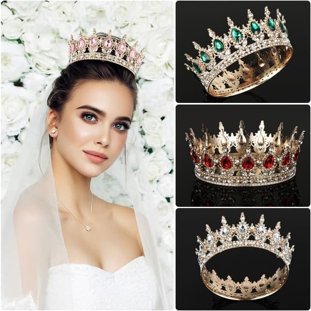 Thumbnail 5 de AOOSA Corona Regina Tiara di Strass 15 cm