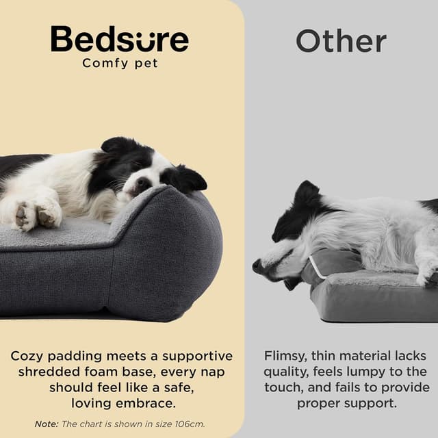 Detalle de Bedsure Orthopedic Dog Bed 96x71cm for Large Dogs
