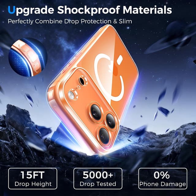 Detalle de Qasyfanc Magnetic Case for iPhone 17 Pro Max (6.9") with Privacy Screen Protectors (Clear)