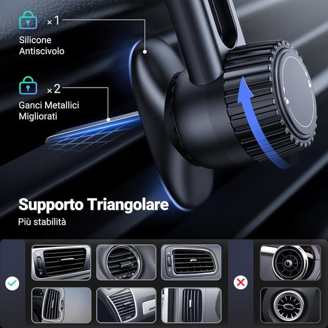 Detalle de UGREEN Supporto Telefono Auto Magsafe con staffa magnetica, altezza regolabile e rotazione 360°
