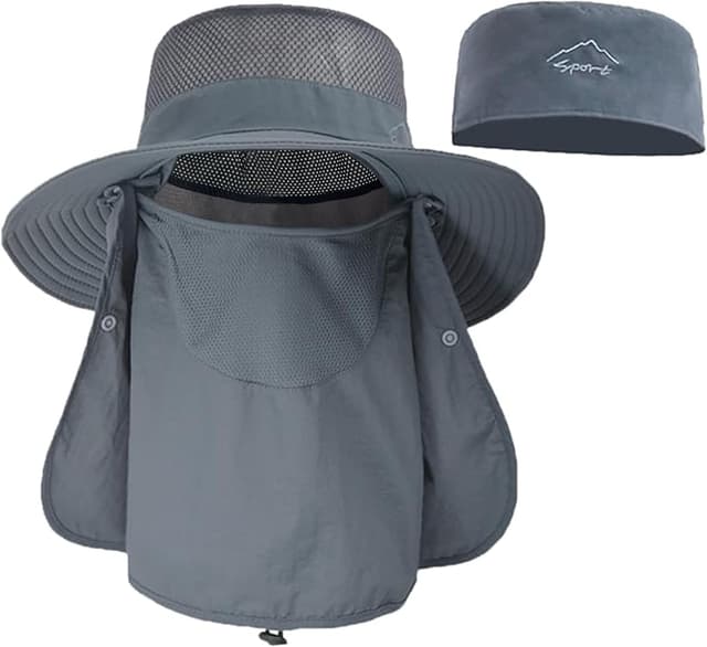 Thumbnail 6 de ehsbuy Chapeau Pêche large bord avec couvre-visage