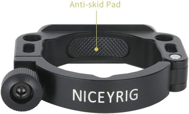 Detalle 2 de NICEYRIG mounting clamp for Zhiyun Crane 2S gimbal — NATO rail rod clamp extension ring