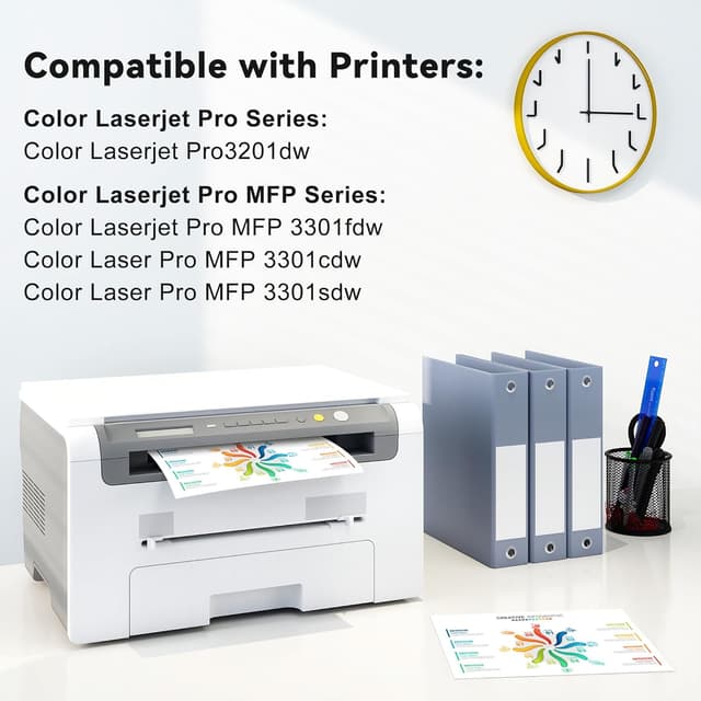 Detalle 2 de 218X Toner Cartridges 4-Pack (Black, Cyan, Yellow, Magenta) Compatible for HP 218A/218X for Color LaserJet Pro 3201dw & 3301 Series