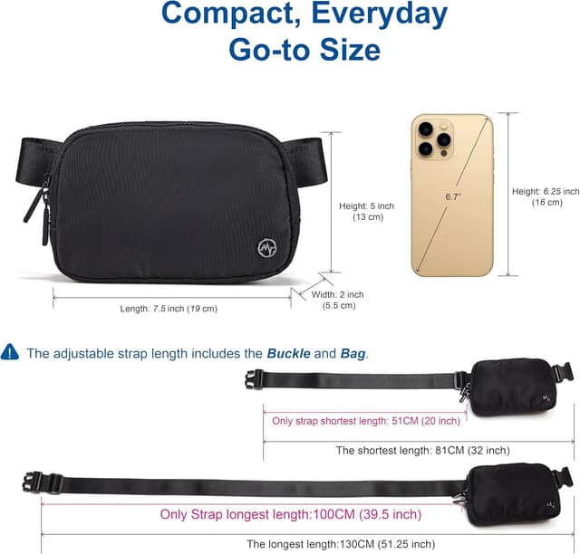 Thumbnail 6 de Pander Two Way Zipper Fanny Pack Nylon waist bag