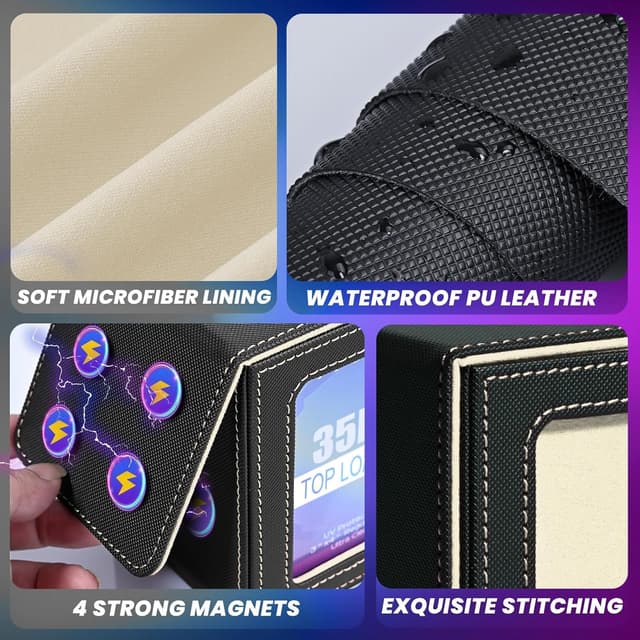 Detalle de UAONO Kartendeck Box für MTG Commander (EDH) inkl. Top Loader, Platz für 100+ doppelt gesleevte Karten