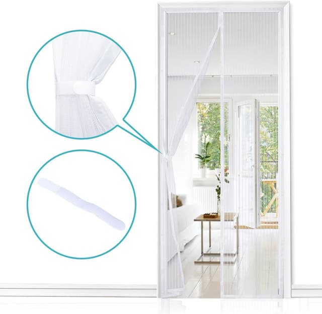 Detalle 2 de Apalus zanzariera con magneti per portafinestra 100 x 240 cm (rete fine) bianco