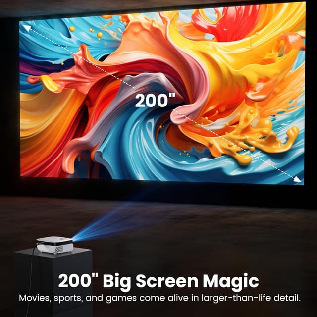 Detalle de NICPOW Upgrade Portable Outdoor Mini Projector (1080P, HDMI/USB/AV) for Phone, TV Stick, PS5 & More