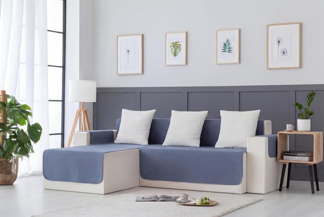 Thumbnail 6 de Copridivano Todocama per divano/chaise longue imbottito a rombi traspirante, grigiastro, 200 cm