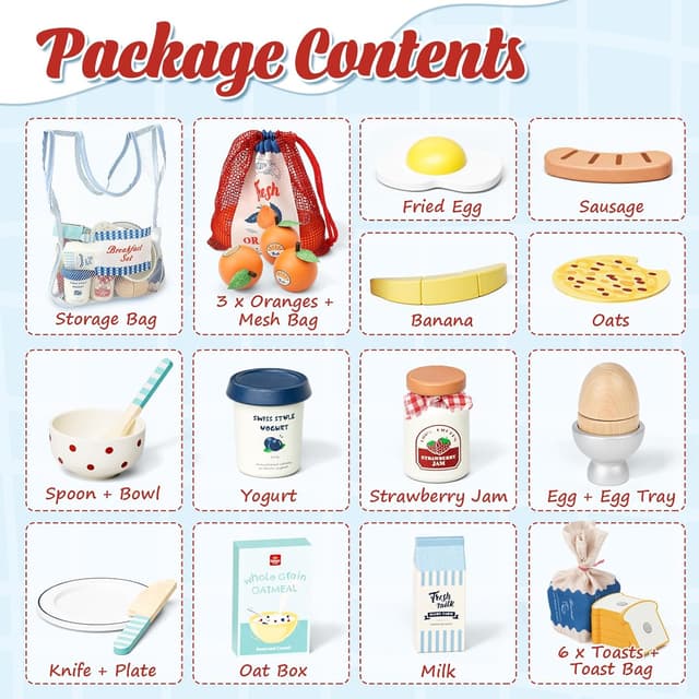 Thumbnail 5 de Lehoo Castle Comida de madera para cocinita 2‑5 años