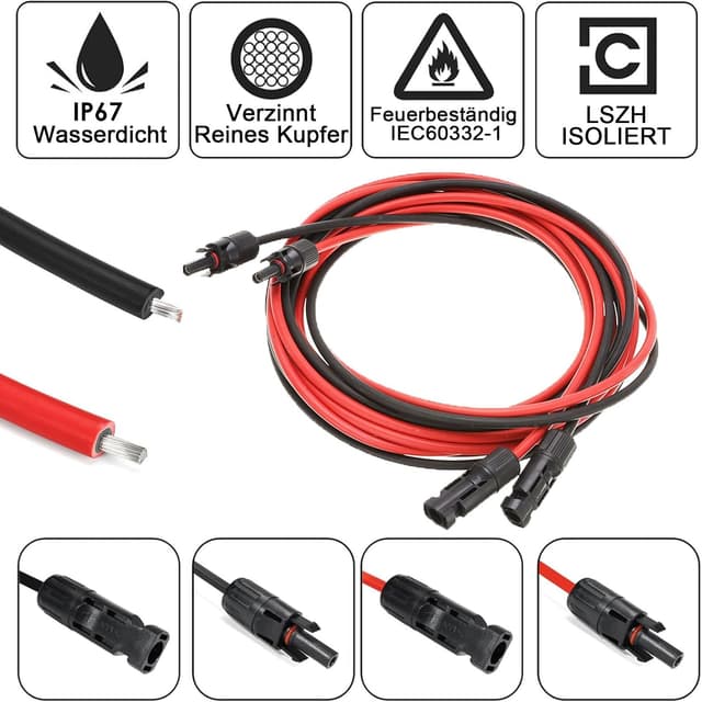 Detalle 2 de Rhein Beleuchtung Solarkabel 6 mm² 10 m