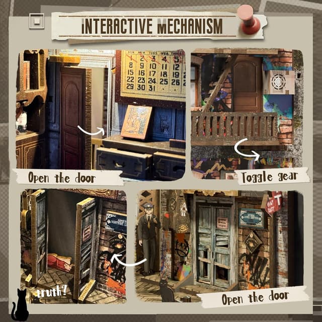 Thumbnail 5 de Cutebee DIY Book Nook Casa de Muñecas con Luz y Protección