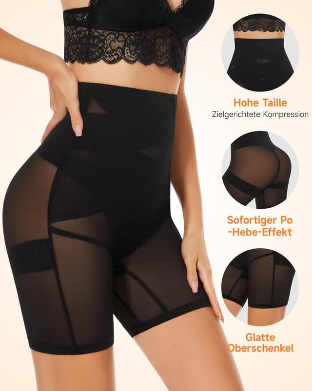 Detalle de YADIFEN Shapewear Bauchweg-Unterhose mit hoher Taille und Bein – Miederhose/Shorts gegen Bauch und für ein formteres Hinterteil