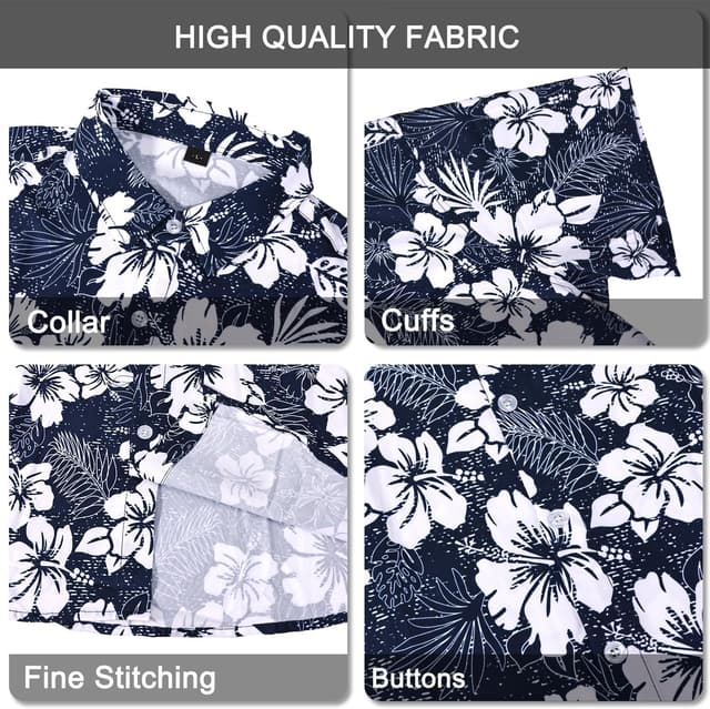 Detalle de Chemise hawaïenne Gavliuu pour homme à manches courtes imprimé tropical