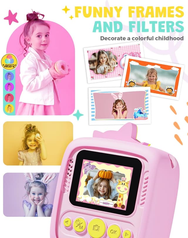 Detalle 2 de Kids Instant Print Camera 1080P for Ages 3–9