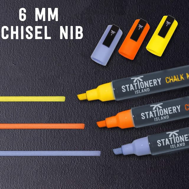 Thumbnail 7 de Stationery Island Rotuladores Tiza Líquida Biselada 8 Colores 🎨