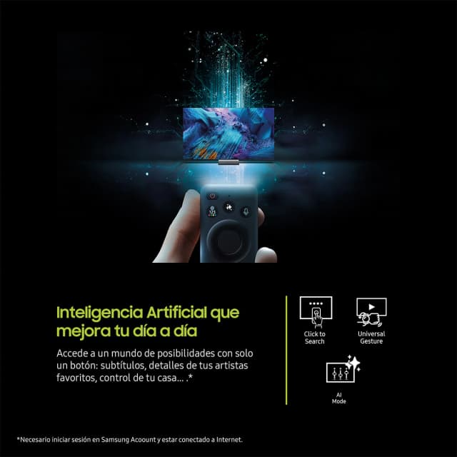 Detalle de Samsung TQ55Q7F5AUXXC TV QLED 55" reacondicionada (4K Vision AI, Smart TV Tizen)