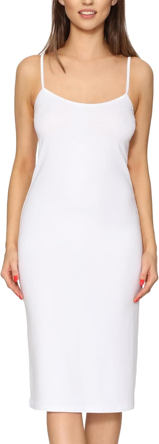 Detalle de Merry Style MS-402 : long fond de robe en viscose avec bretelles réglables pour femme