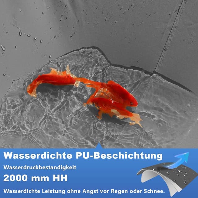 Detalle de Sonnenschutz Netz Balkonumrandung 95% UV Schutz: wasserdichtes Sonnensegel mit Ösen (2x2 m), Dunkelgrau