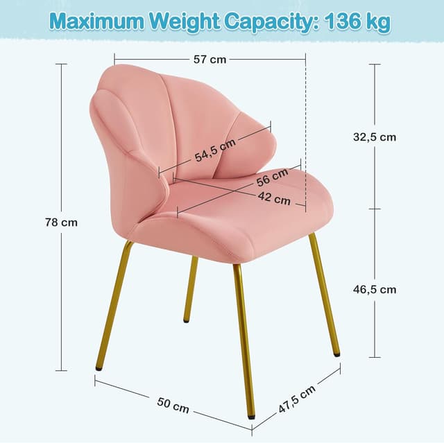 Detalle de Yaheetech poltrona in velluto 56 cm