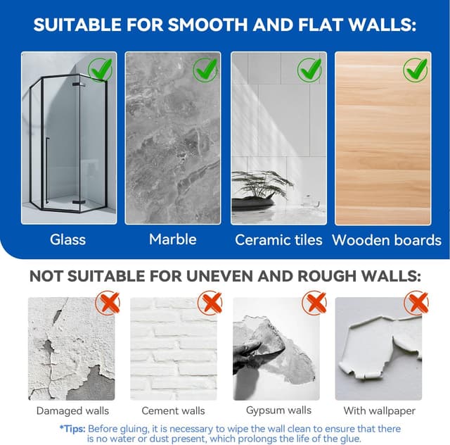 Thumbnail 2 de AceMining Shower Caddy 2-pack adhesive bathroom shelf