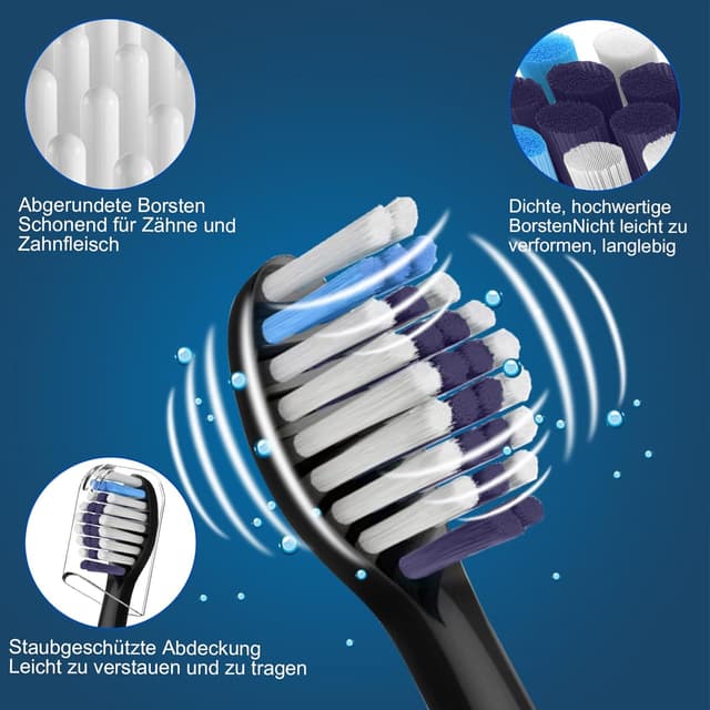 Thumbnail 6 de 8-teiliges Set Zahnbürstenköpfe (4× Precision Clean, 4× Whitening Clean) kompatibel mit Philips Sonicare, schwarz