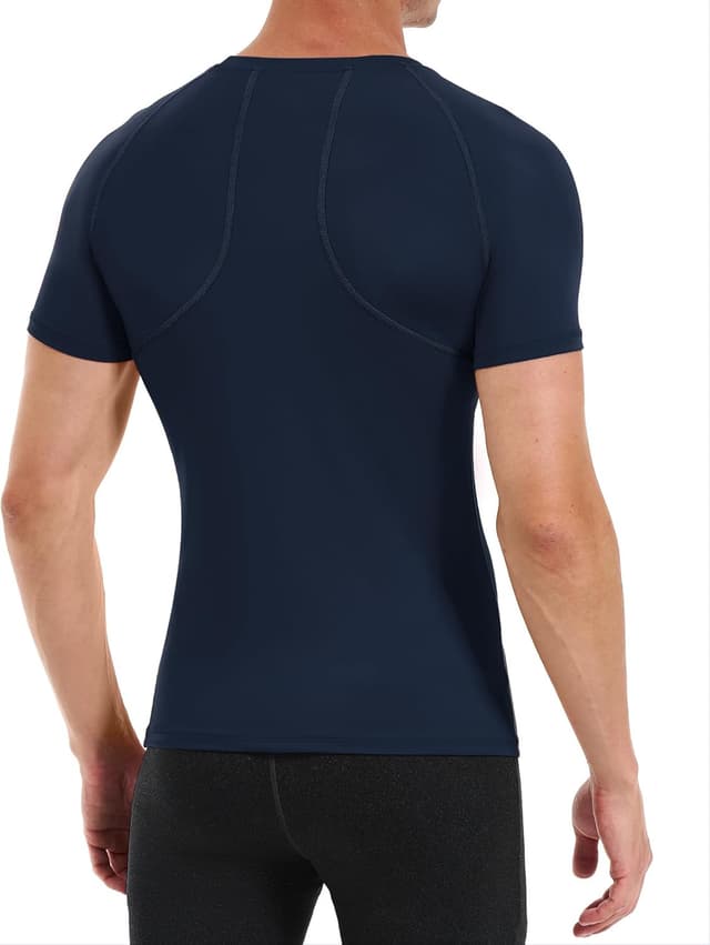 Detalle de Runhit 3er Pack Kompressionsshirt Herren Kurzarm – Funktionsshirt mit Schnell-Trocknung und atmungsaktivem Mesh