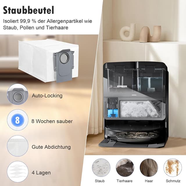 Detalle de Set di accessori 24 pezzi per robot aspirapolvere Roborock compatibile con Saros 10R e Qrevo CurvX/Curv 2 ProX/Curv 2 Pro