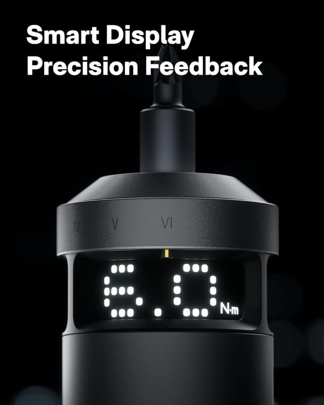 Detalle 2 de HOTO PixelDrive Electric Screwdriver with Smart Display, 6 torque settings (0.5–6 N·m) and 30 bits