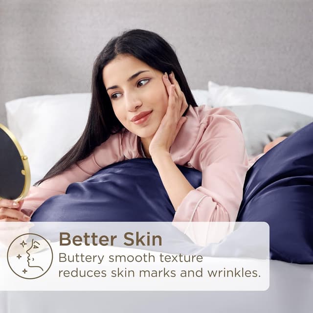 Thumbnail 2 de Bedsure Satin Pillowcase for Hair 50x75 Navy