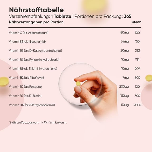 Detalle de WeightWorld Vitamin B Komplex 365 Tabletten đź’Š