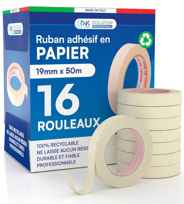 Detalle de DNK TRADE 16 rouleaux de ruban de masquage en papier 19 mm x 50 m