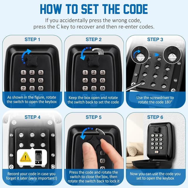 Thumbnail 5 de OFFOF Key Safe Wall Mounted 12‑digit