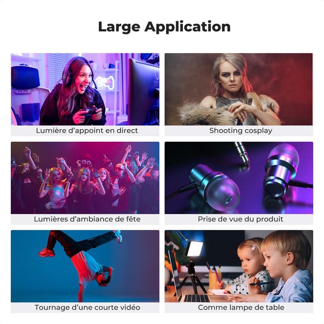 Detalle 1 de K&F CONCEPT 135 LED RGB Video Light 5000mAh