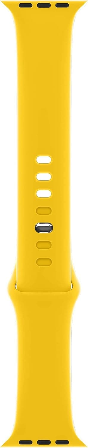 Detalle de Bracelet Donegani en silicone pour Apple Watch : jaune citron (Ultra 2, Séries 10, 9, 8, 7, 6, SE, 4, 3, etc.)