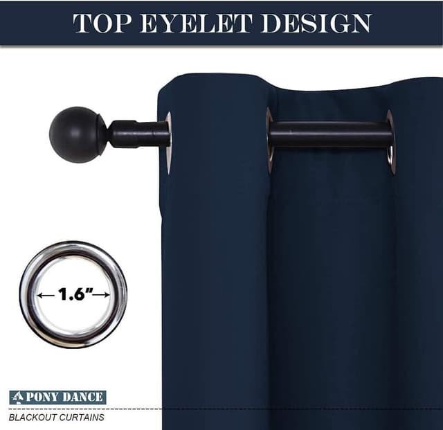 Thumbnail 6 de PONY DANCE Gardine Blickdicht 210×132 cm Dunkelblau 🏠