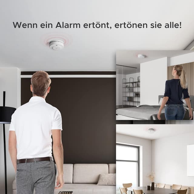 Detalle 2 de X-Sense SD19-W vernetzter Rauchmelder mit 10 Jahre Batterie, Stummschaltung – 6er Set (EN 14604)