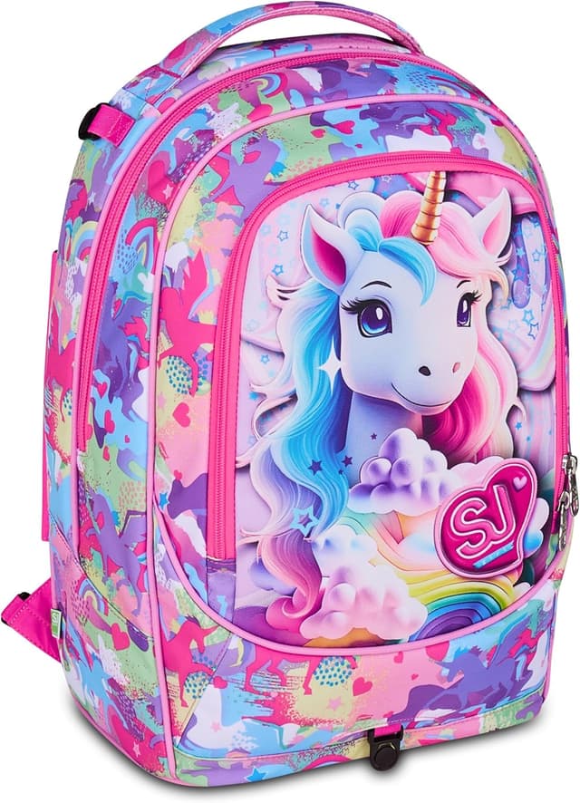 Detalle de SJ GANG STYLE JAM GANG GANG Trolley Scuola Cuccioli New Tech 3 in 1 con carrello sganciabile, rosa