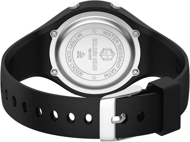 Thumbnail 6 de GOLDEN HOUR Montre digitale femme étanche 5 ATM chronographe sur bracelet silicone