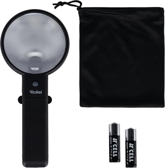 Detalle 1 de Rollei lente d’ingrandimento con luce LED e piedistallo, bifocale 2X/4,5X regolabile (nero)